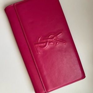 Yves Saint Laurent Fuchsia Patent Leather Clutch